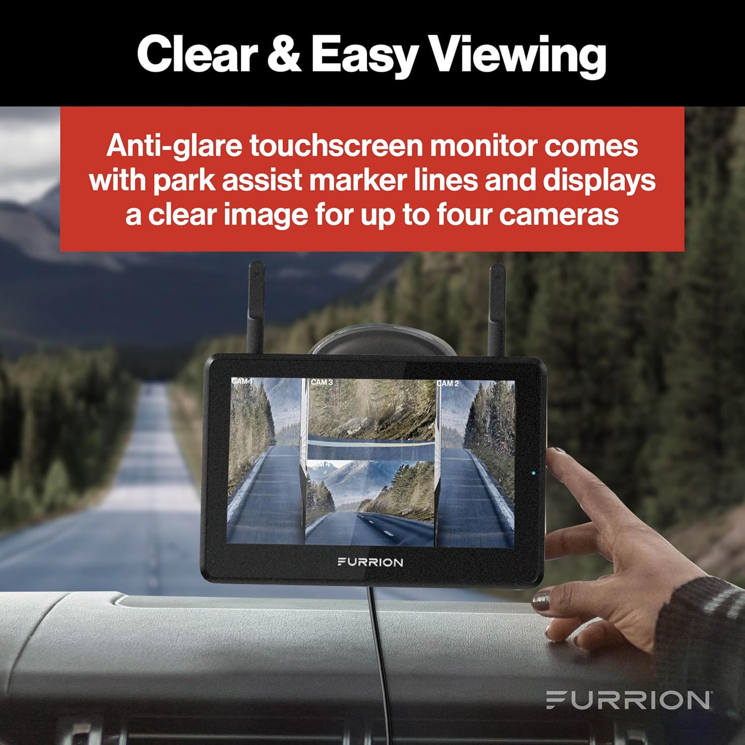 Furrion Magnetic Wireless Solar Backup Camera (with 7-inch IPS Touchscreen)