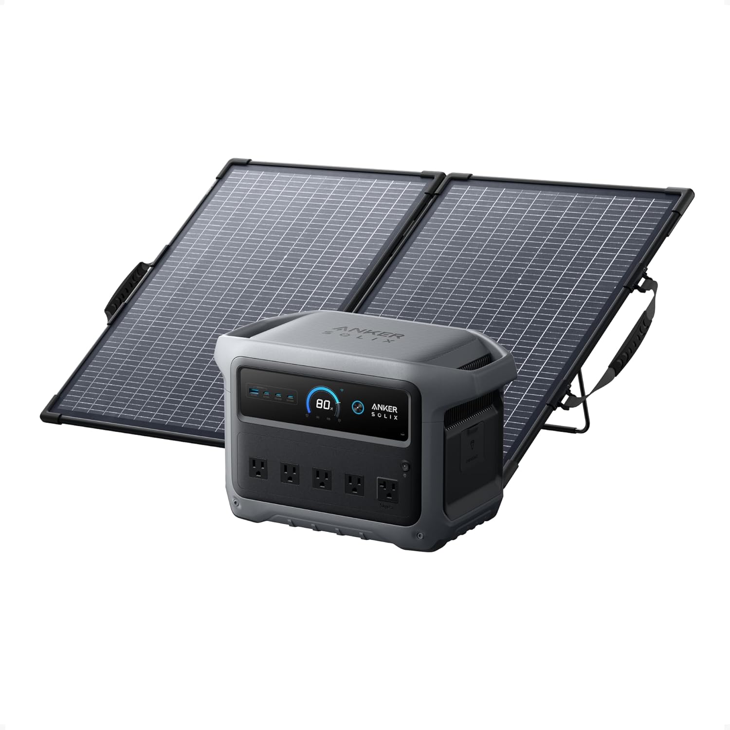 Anker 2000W Solar Generator, Fast Charging LiFePO4 Portable Power Station for Home Backup & Camping