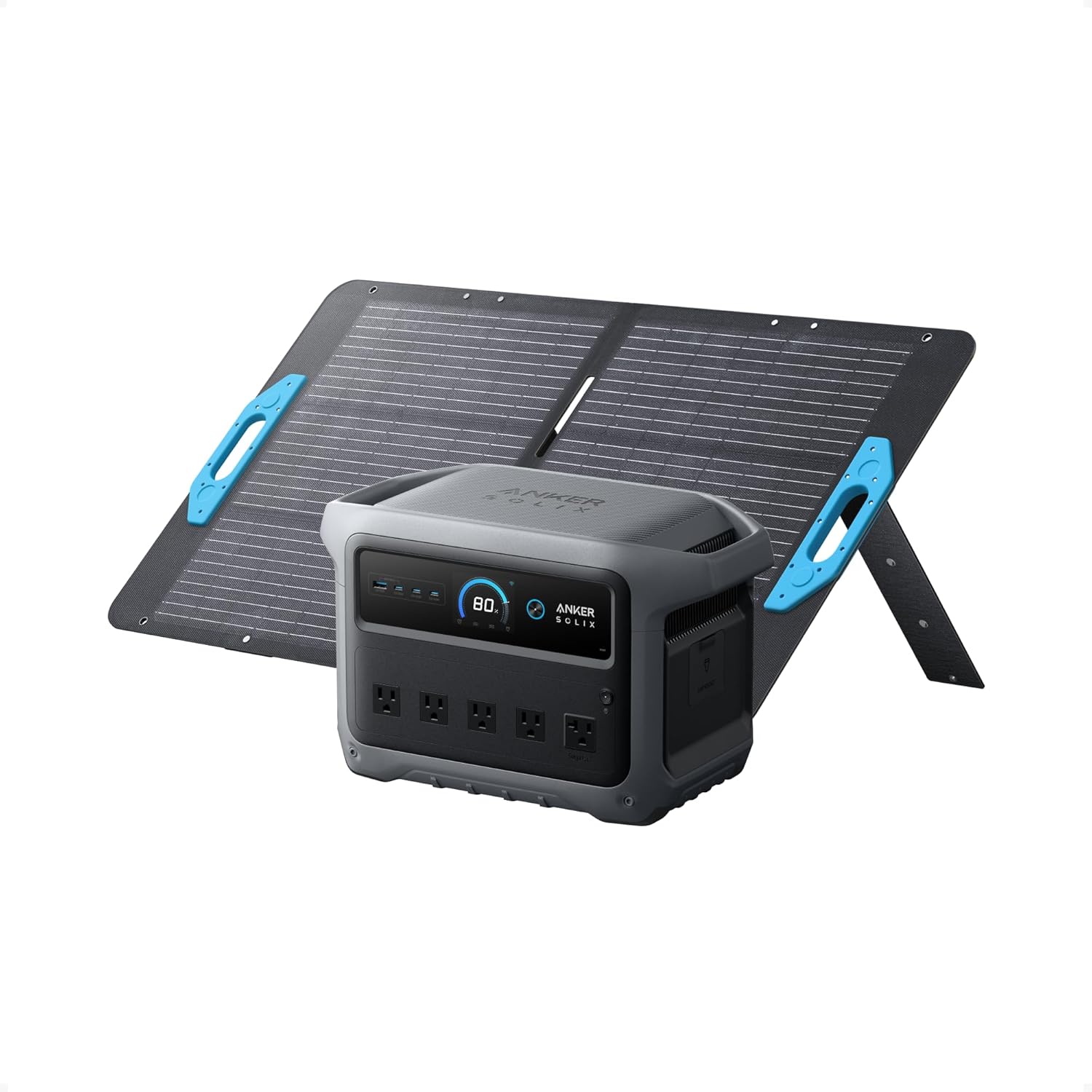 Anker 2000W Solar Generator, Fast Charging LiFePO4 Portable Power Station for Home Backup & Camping