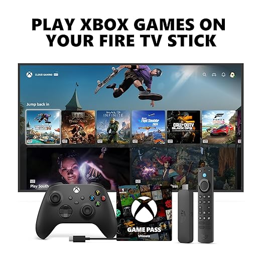💥Special Offers Xbox Core Wireless Controller Electric Volt + Fire TV Stick 4K Max Game Pass Ultimate 1 Month Bundle Series X|S, Windows PC, Android & iOS