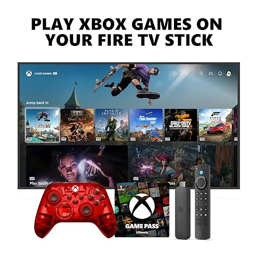 💥Special Offers Xbox Core Wireless Controller Electric Volt + Fire TV Stick 4K Max Game Pass Ultimate 1 Month Bundle Series X|S, Windows PC, Android & iOS