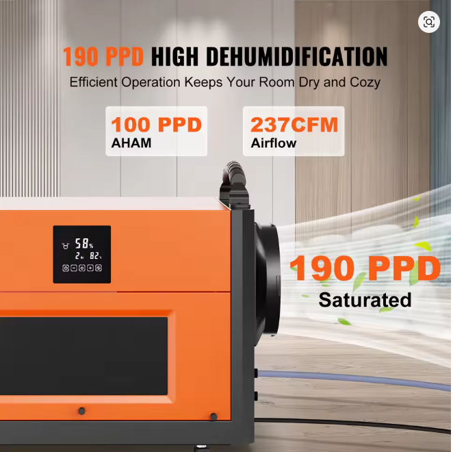 💥Special Offers  SucceBuy Commercial Dehumidifier with Drain Hose for Crawl Spaces Basements Warehouse & Job Sites Large Capacity Dehumidifier