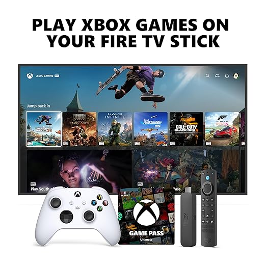 💥Special Offers Xbox Core Wireless Controller Electric Volt + Fire TV Stick 4K Max Game Pass Ultimate 1 Month Bundle Series X|S, Windows PC, Android & iOS