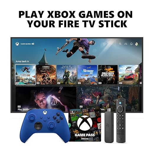 💥Special Offers Xbox Core Wireless Controller Electric Volt + Fire TV Stick 4K Max Game Pass Ultimate 1 Month Bundle Series X|S, Windows PC, Android & iOS