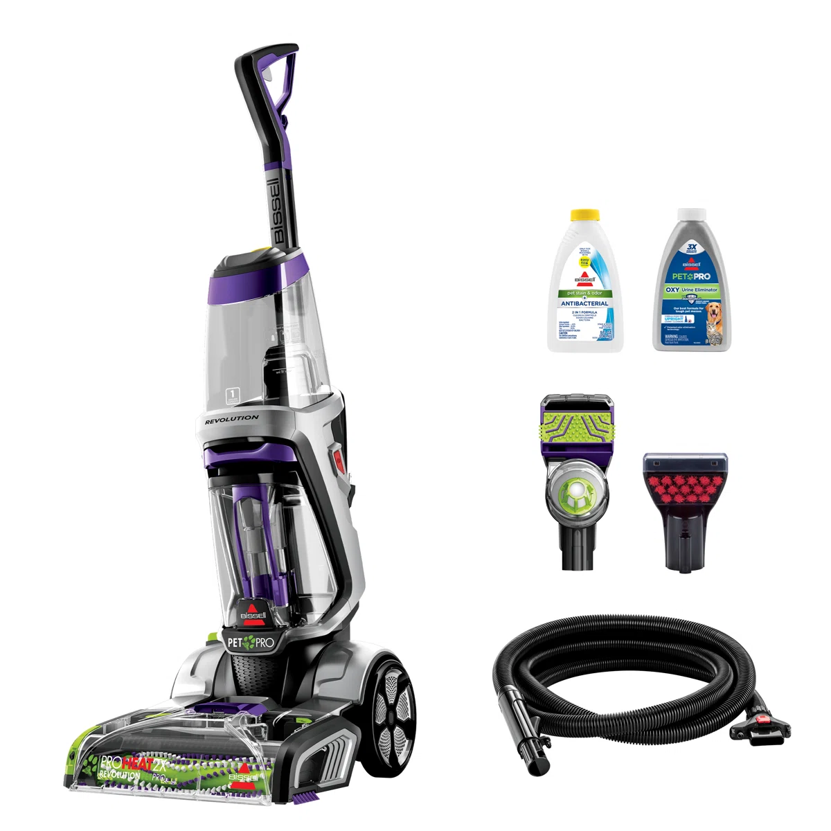 BISSELL ProHeat 2X Revolution Pet Pro Plus, Upright Deep Cleaner, Dual Dirt Lifter Powerbrush, Hose & Tool Attachment, Pet Upholstery Tool