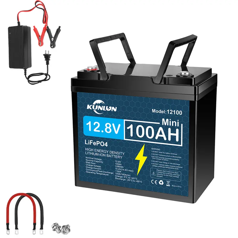 KUNLUN 12V 120Ah LiFePO4 Lithium Battery (Group 24 Size)