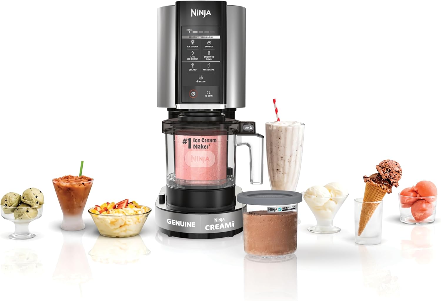 【Double Discount】Ninja CREAMi Scoop & Swirl 13-in-1 Ice Cream Maker, Gelato, Sorbet & Frozen Yogurt Machine, Includes Two 16 oz 2-in-1 Pints
