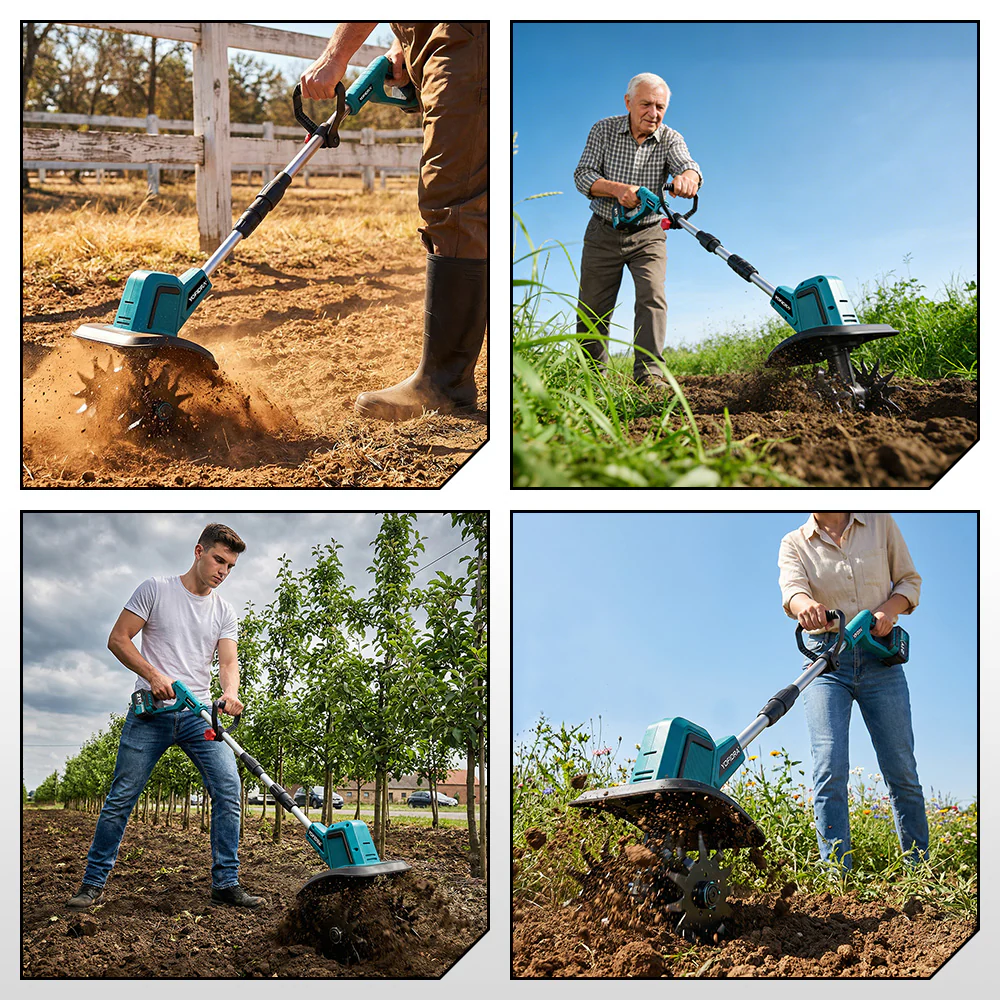 💥Today Only⚡Cordless Brushless Garden Tiller – Fits Makita 18V Batteries