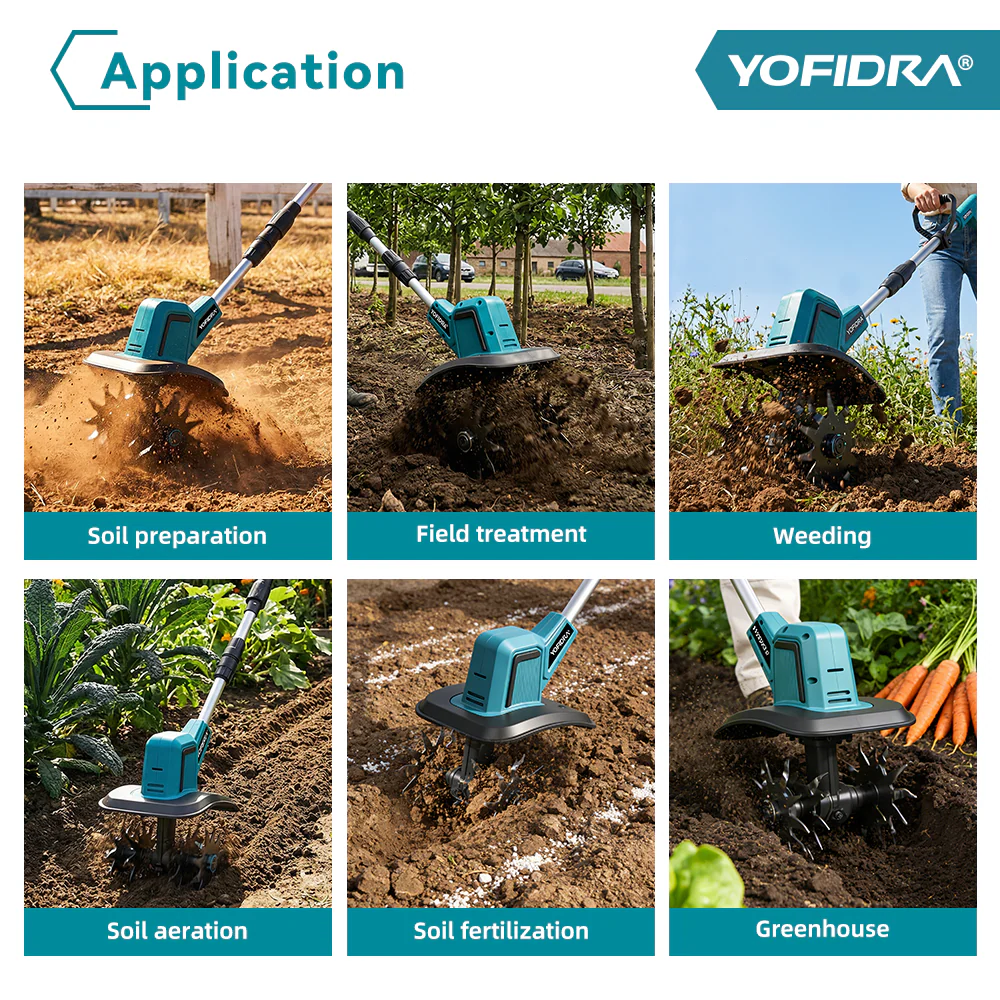💥Today Only⚡Cordless Brushless Garden Tiller – Fits Makita 18V Batteries