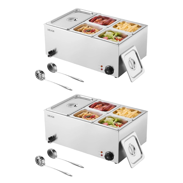 💥 Special Offers⚡Commercial Food Warmer — 1500W Stainless Steel Steam Table with Lid 🍲