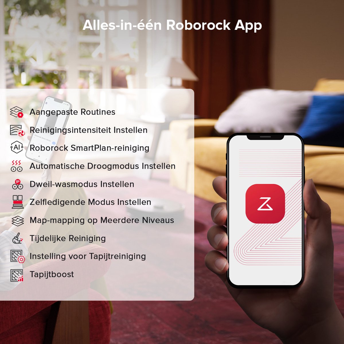 Roborock Qrevo S5V Robotstofzuiger met dock