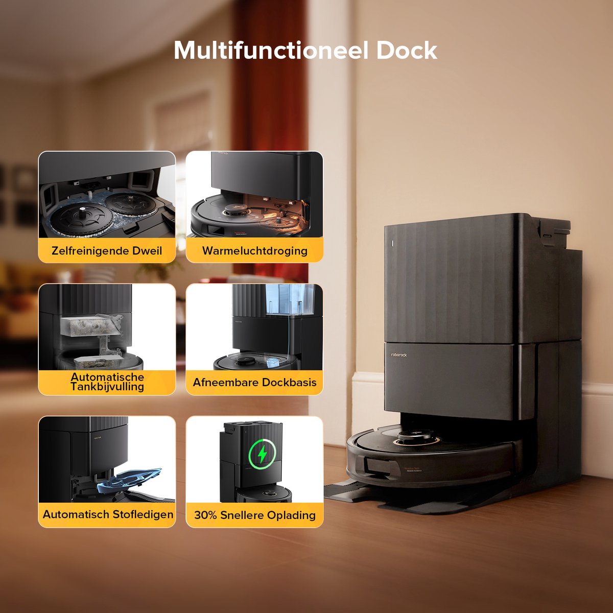 Roborock Qrevo S5V Robotstofzuiger met dock
