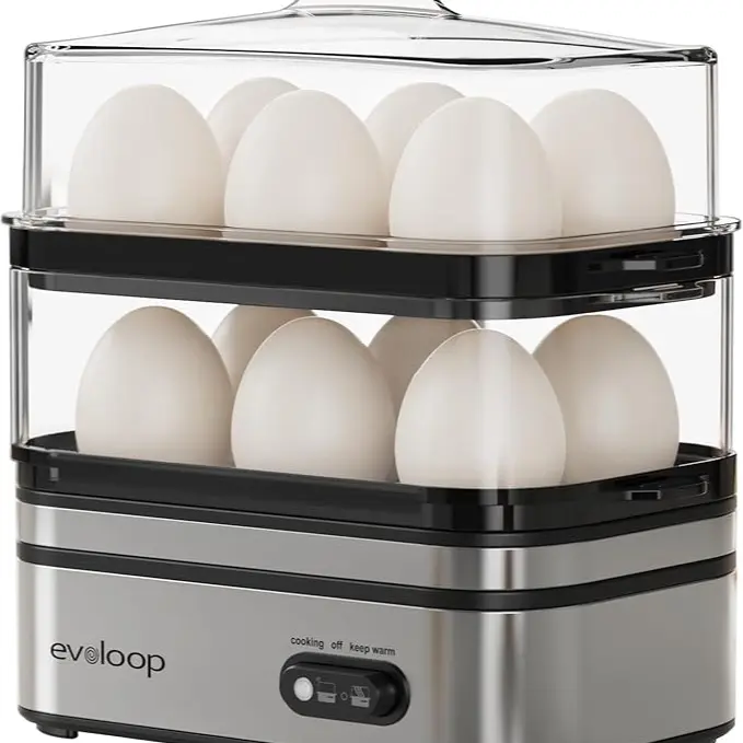【BIG SALE】EVOLOOP Rapid Egg Cooker 6 Egg Capacity BPA free Electric Egg Cooker for Hard Boiled Eggs, Poached Eggs, Scrambled Eggs, or Omelets，Easy and Convenient Way to Prepare Delicious Eggs ,outdoor gear Kitchen Appliances