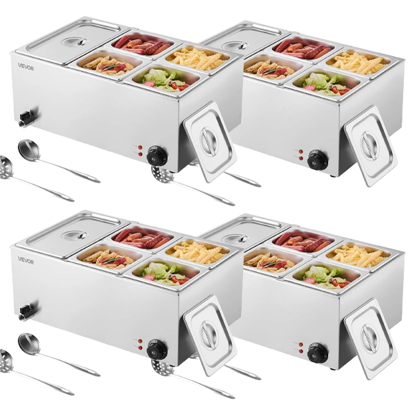 💥 Special Offers⚡Commercial Food Warmer — 1500W Stainless Steel Steam Table with Lid 🍲