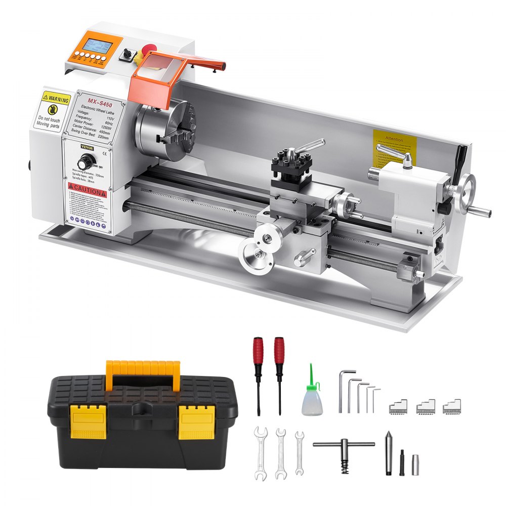 VEVOR Compact Metal Lathe, 8"x14", Adjustable Speed 2250 RPM, 650W Power, Precision Engineering Lathe for Metalworking, Ideal for Crafting Different Metals