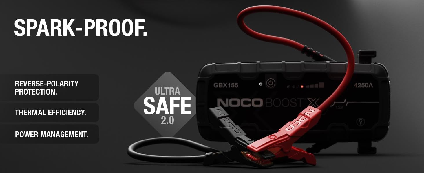 jump starter car battery charger jumper cables pack lithium portable marine boat li ion ultrasafe