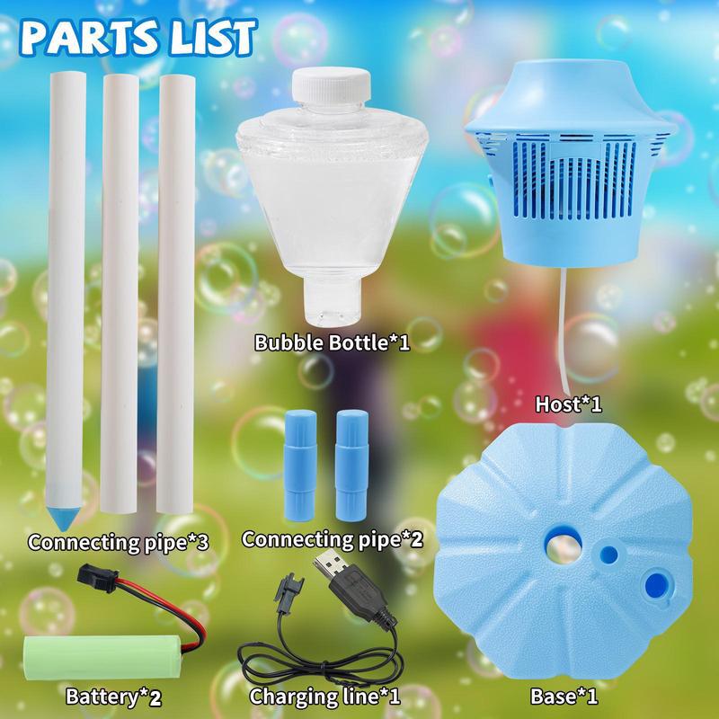 【FathersDayGift】SEESE Bubble Maker For Kids - Adjustable Height Stand, Auto Blaster with Music, Perfect for Backyard,FunIdeal for Outdoor Parties Holiday gifts