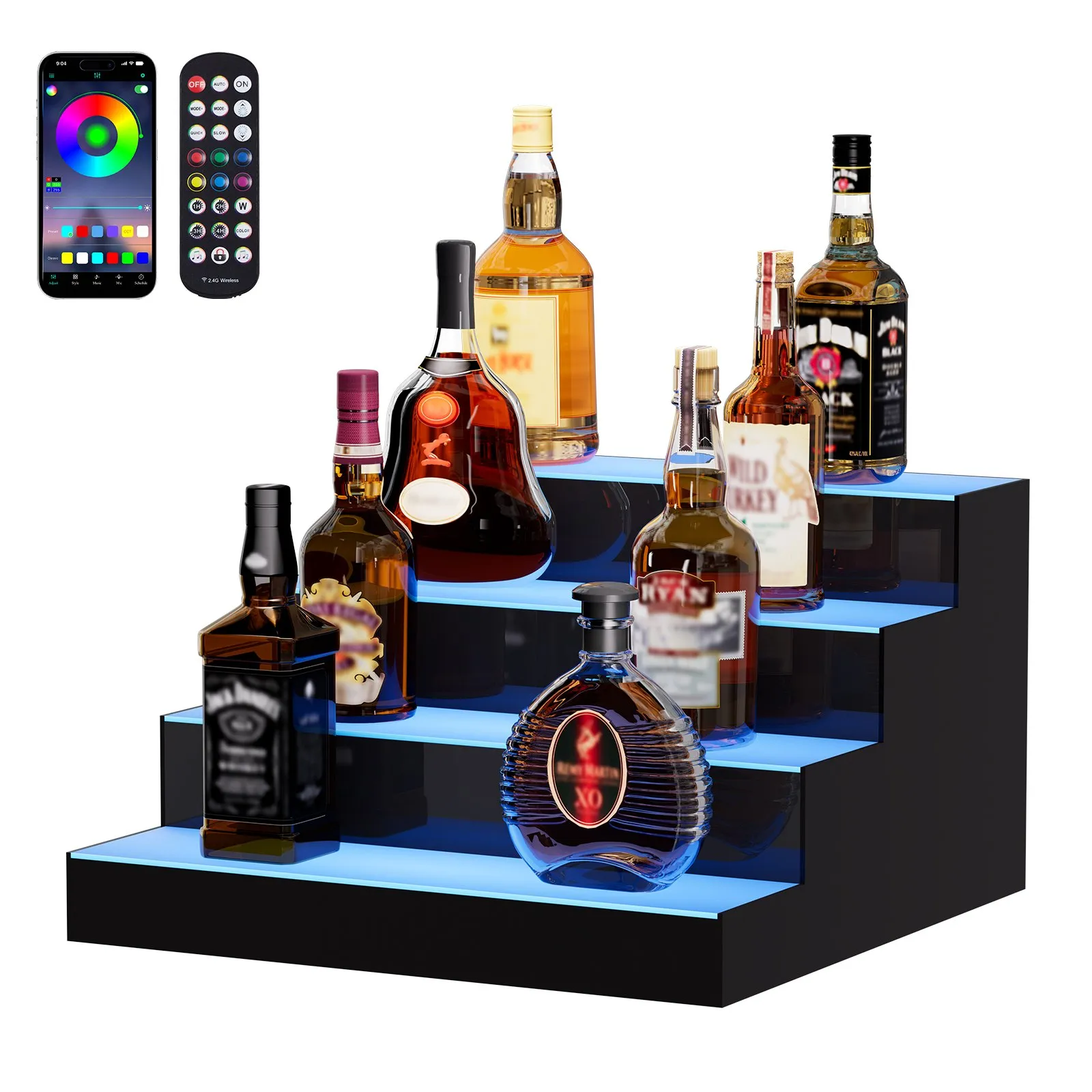 [Spring Clearance] Premium Acrylic LED Liquor Display | Smart App-Controlled Ambient Bar Shelf
