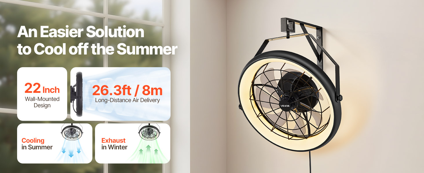 wall mount fan with light