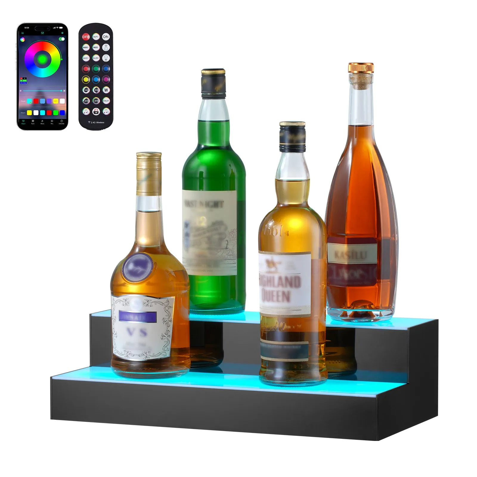 [Spring Clearance] Premium Acrylic LED Liquor Display | Smart App-Controlled Ambient Bar Shelf