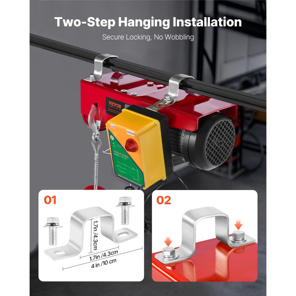 VEVOR 2200 lbs Wireless Attic Lift, 1600W 110V Electric Hoist with Wireless Remote Control, 40ft Single Cable Lifting Height & High-quality Motor, for Garage Warehouse Factory