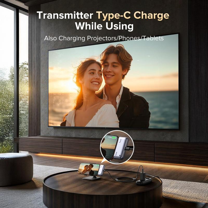 llano 4K Wireless HDMI Transmitter and Receiver | Plug & Play Type-C Screen Mirroring Adapter, 50M Range
