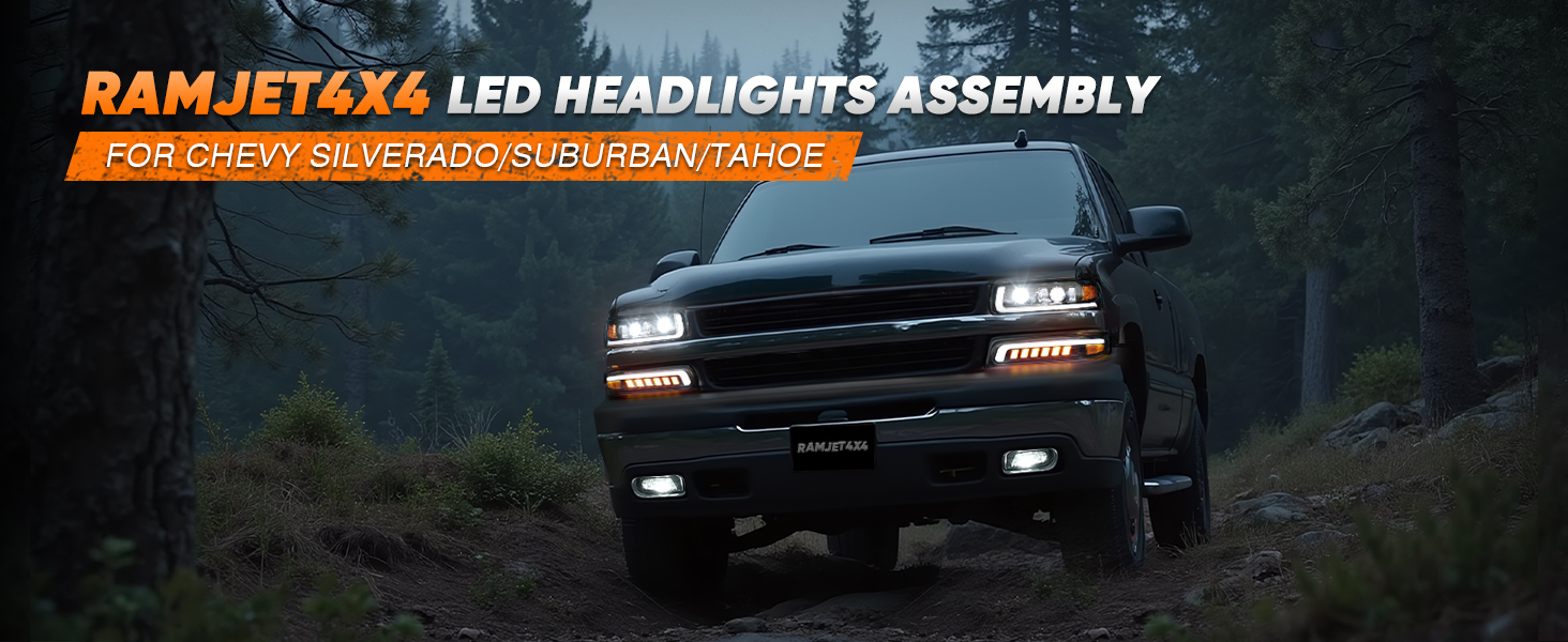 1999-2002 Chevy Silverado LED Headlights Assembly