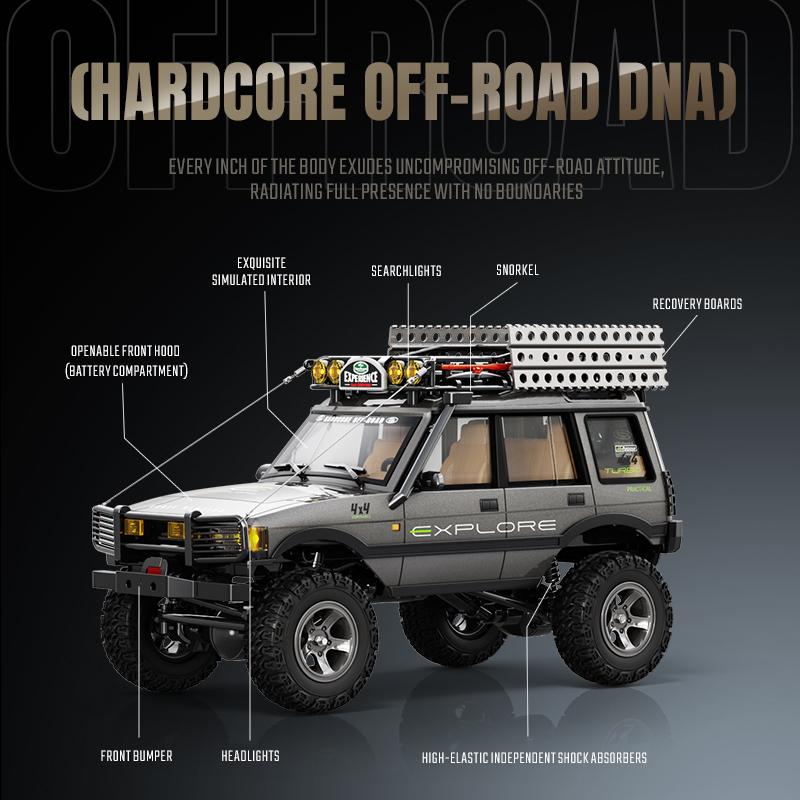 JXC 1/18 Scale RC Crawler ,2.4GHz HighTorque 4WD RC Crawling Car-Car withExcellent Suspension and ShockAbsorption,Realistic Mechanical Shifting,Dual-Speed Transmission, Multi-FunctionLighting, Dual Li-ion Batteries, PerfectBirthday & Kids Gift