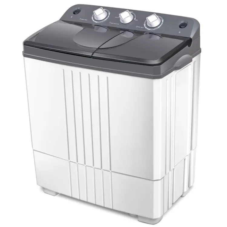 【New Release】Portable Washing Machine, 20Lbs (12Lbs Washing and 8Lbs Spinning) Twin Tub Washing Machine w/Drain Pump, Semi Automatic Compact Washer & Sipnner, Portable Washer Dryer Combo for Apartments Dorms RV Camping