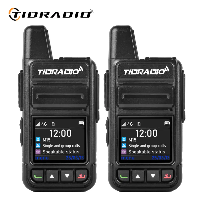 【New Release】TIDRADIO TD-M15 Global POC Radio with 1 Year SIM Card Walkie Talkie Long Range 4G Network 2 Way Radio 5000 KM for Hiking and Camping 3000mAh Battery Clear Audio 4G Signal