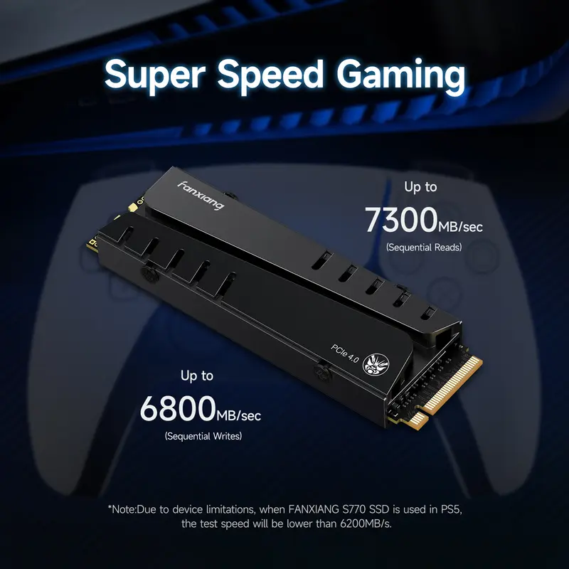 🛒BEST SELLER🚀FANXIANG S770 500GB/1TB/2TB/4TB NVMe M.2 SSD for PS5 with Heatsink and DRAM, Up to 7300MB/s PCIe 4.0, Perfect for PlayStation 5 Expansion, Gamers, and IT Professionals summerwins