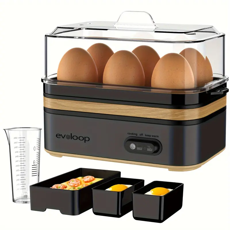 【BIG SALE】EVOLOOP Rapid Egg Cooker 6 Egg Capacity BPA free Electric Egg Cooker for Hard Boiled Eggs, Poached Eggs, Scrambled Eggs, or Omelets，Easy and Convenient Way to Prepare Delicious Eggs ,outdoor gear Kitchen Appliances