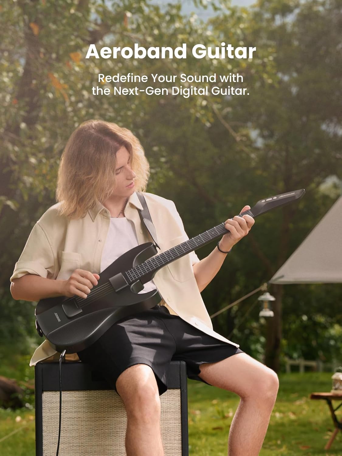  6-String Right-Handed Acoustic-Electric Guitar, Travel Silent Guitar With Detachable Fretboard, Headphone Jack, MIDI Guitar