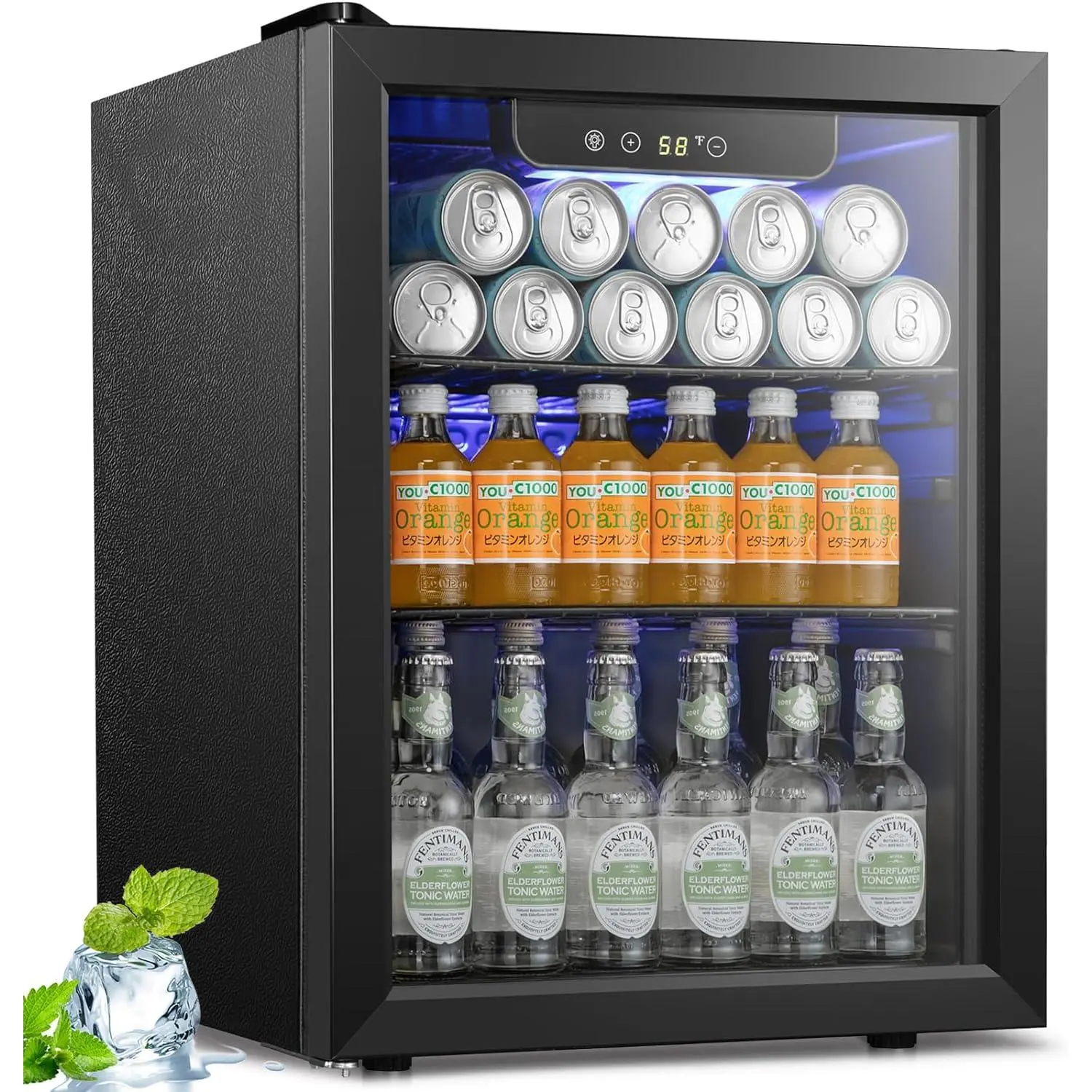 Mini Fridge 48-130 Can, Little Cooler with Digital Display 32~61℉