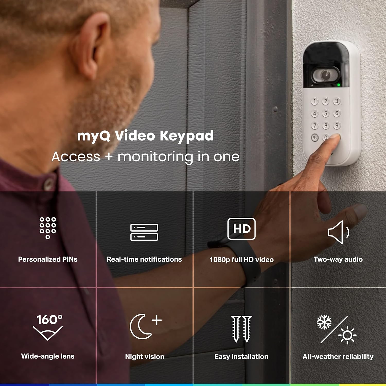 Chamberlain Genuine myQ Garage Door Opener Keypad – Wireless Exterior Keyless Entry, Secure Pin Access, Weather Resistant – Works with Chamberlain, LiftMaster & Craftsman Openers