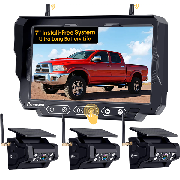 💥Today Only⚡Magnetic Solar Wireless Backup Camera: 7" Portable 1 Min Easy Install