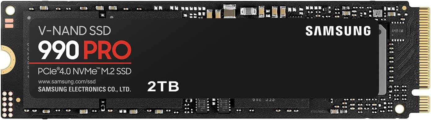 Father's Day Limited-Time Sale -- Samsung 990 PRO SSD, M.2 2280 Internal Solid State Drive, Serial Number Included. Read speeds up to 7,450 MB/s for high-end computing, gaming, and heavy-duty workstations.