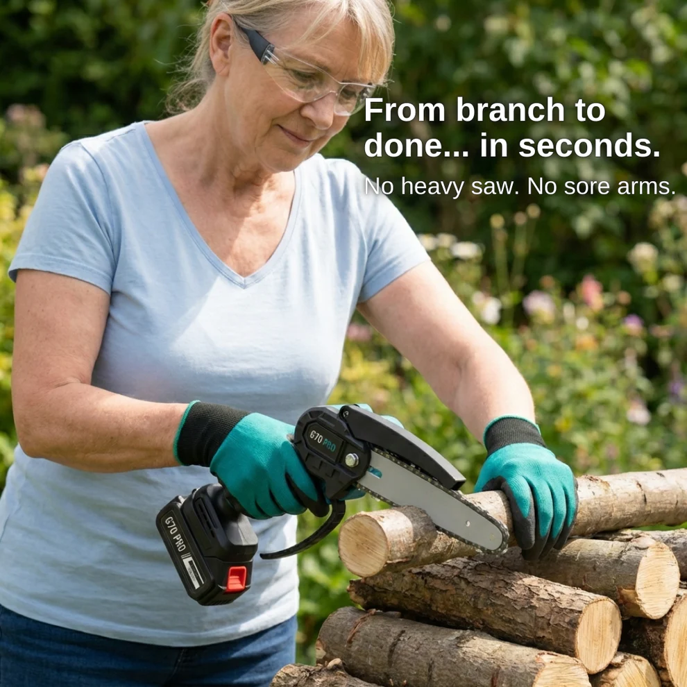 📢 Limited-Time Promotion 🔥Compact Handheld Mini Chainsaw Kit (Battery Powered)