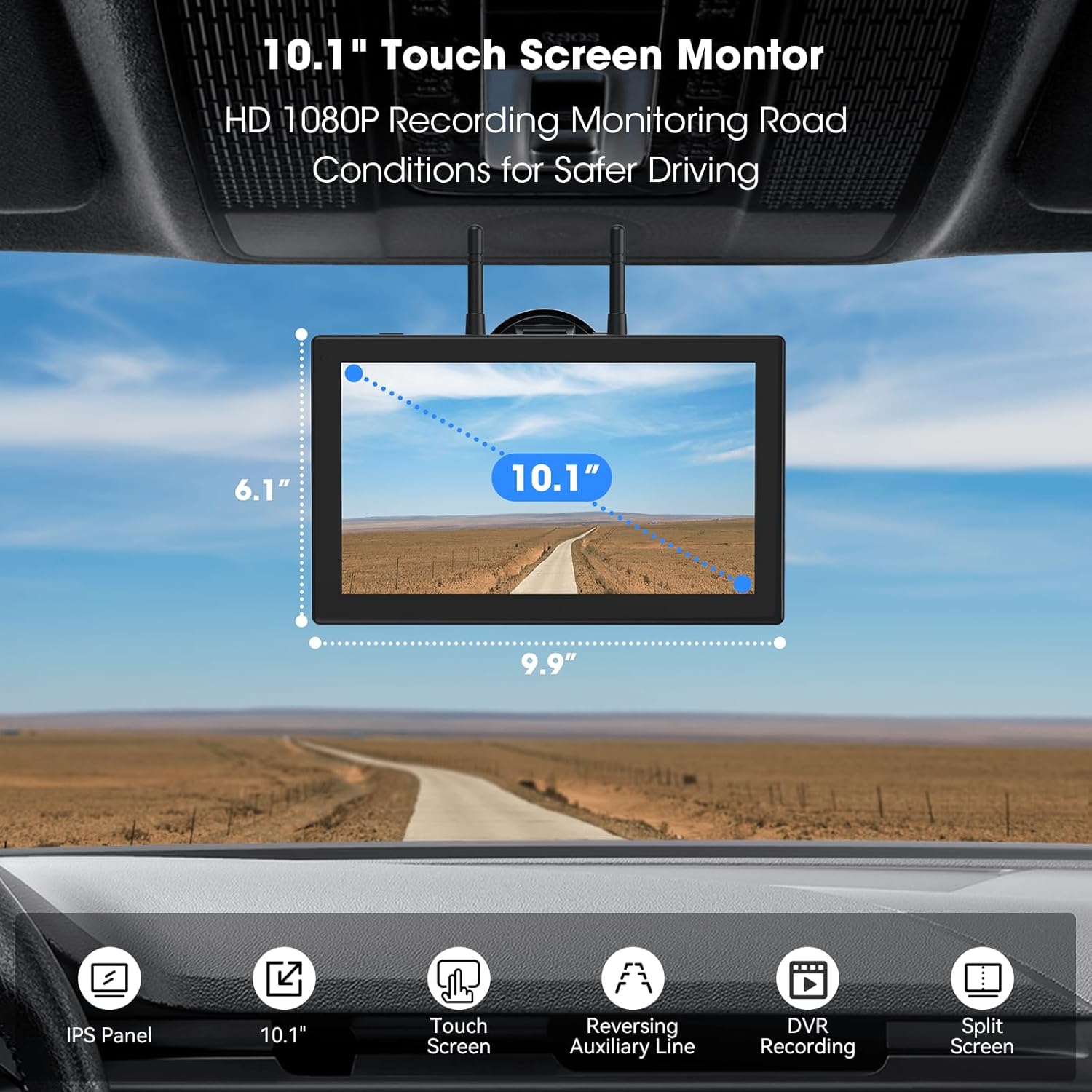 💥Special Offers 4 Magnetic Solar Wireless Backup Camera HD 1080P 10.1" 1 Min Magnetic Easy Install No Wiring 4 Split Recording Monitor 15,000mah Solar Battery for Truck,Rv,Tractor,Camper,Trailer