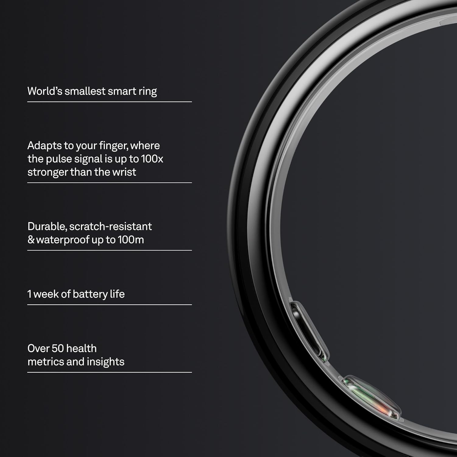 💥Special Offers Oura Ring 5 - Black - Size 6 - World’s Smallest Smart Ring - Sleep, Activity, Women’s Health, AI Advisor, 1 Week of Battery Life, Size Before You Buy, Android & iOS Compatible