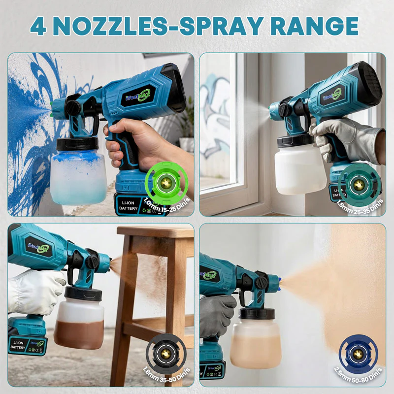 50% OFF - High-pressure Cordless Paint Sprayer with 2 Batteries