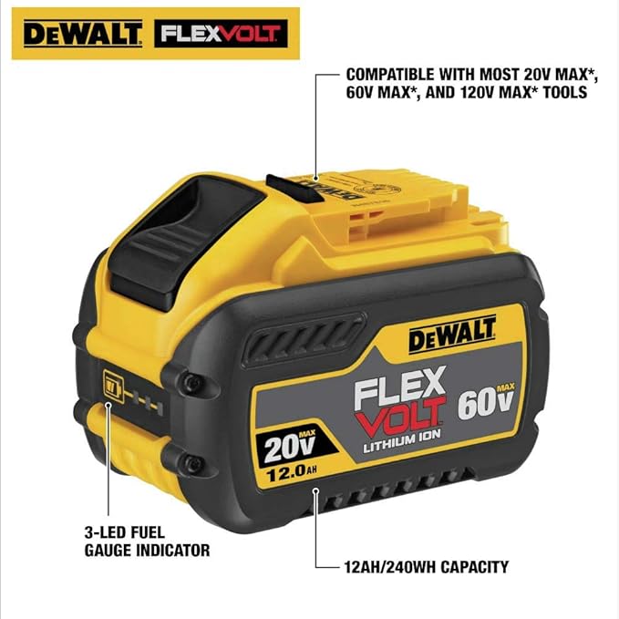 DEWALT FLEXVOLT 20V/60V MAX* Battery, 12.0-Ah (DCB612)