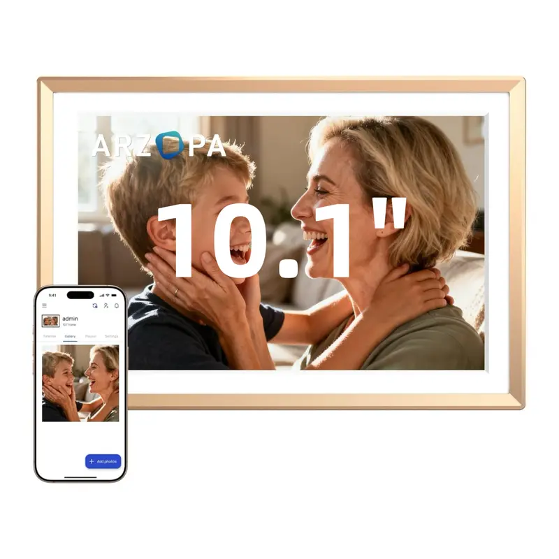 🛒BEST SELLER🚀ARZOPA WiFi Digital Touch Screen Photo Frame Free Unlimited Cloud Storage Touchscreen 120s Video Frame PhotoFrame Digital Picture Frame Auto Rotate for Gift Idea