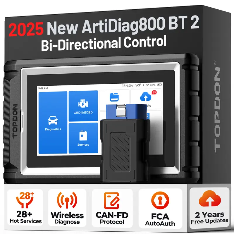 TOPDON ARTIDIAG800BT 2 CAR DIAGNOSTIC TOOL OBD SCANNER ALL SYSTEM BLUETOOTH TPMS topdon bidirectional scan tool bi-directional scanner repair guide