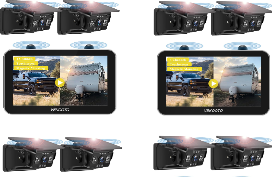 🔥Hot Sale🔥VK7Pro 2 Magnetic Solar Wireless Backup Camera with 7'' IPS Touchscreen