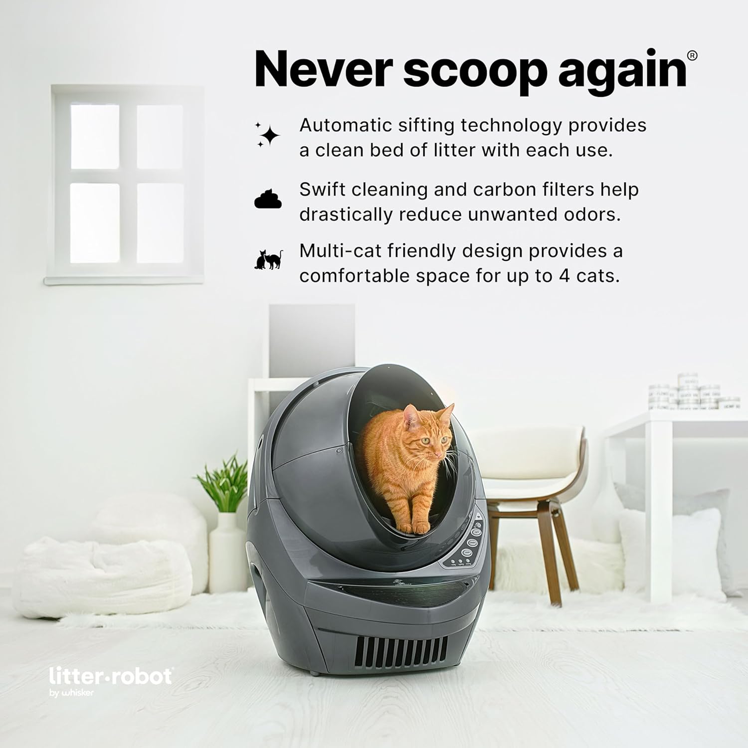 Litter-Robot 3 Connect by Whisker, Grey - Automatic