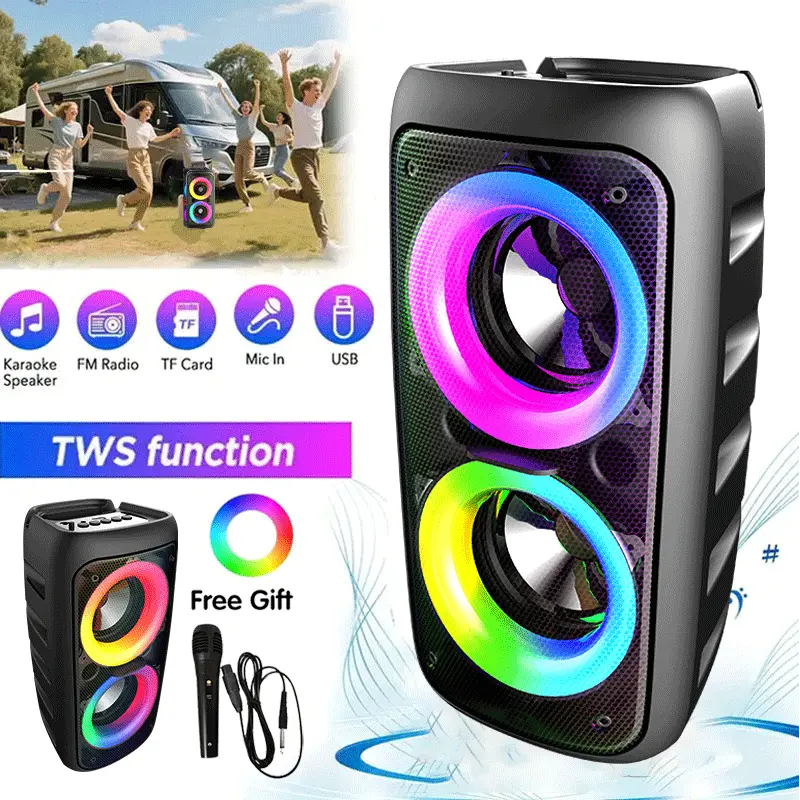 #✨ Huge Discount/Portable Outdoor Speaker with Powerful Sound & Party Mode