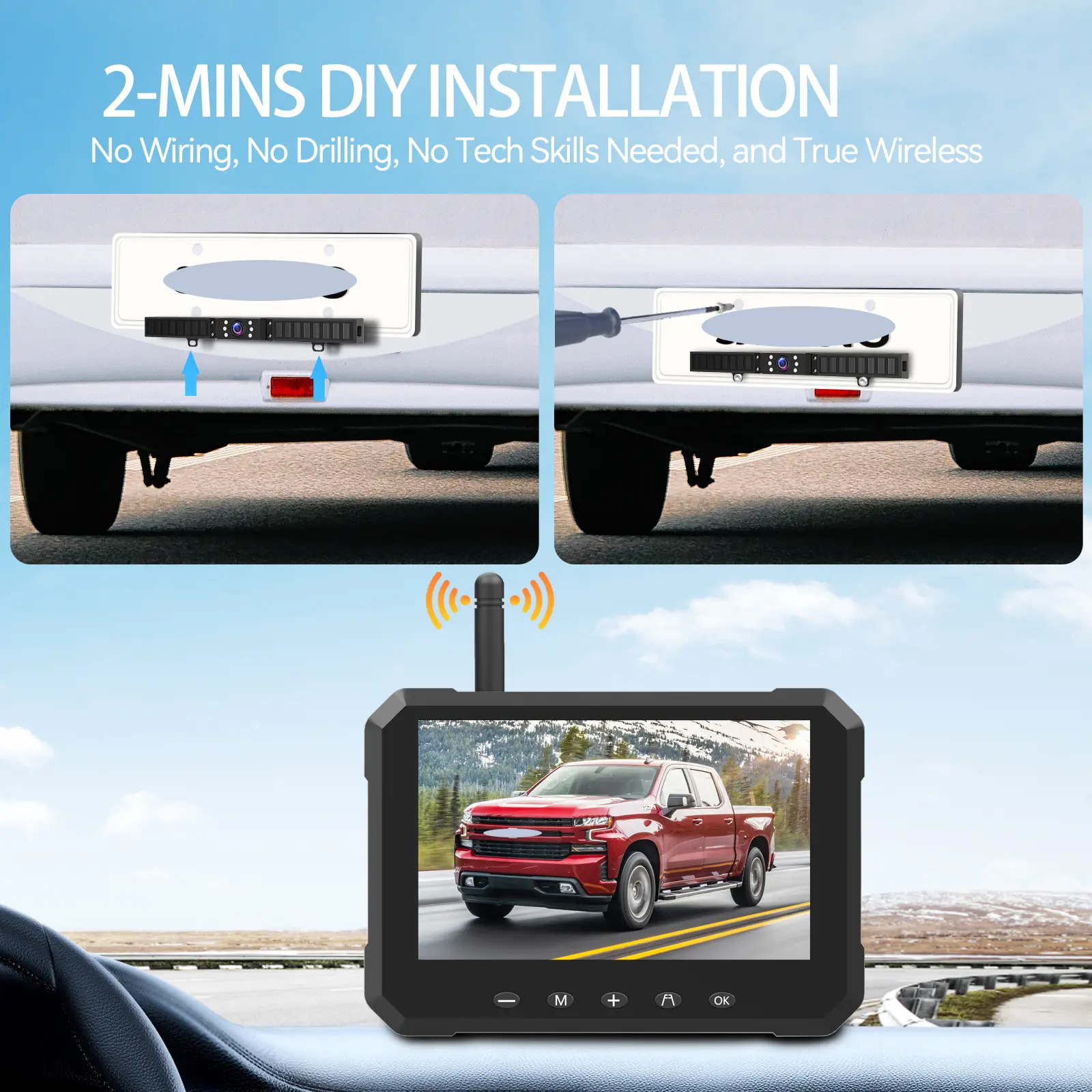 Magnetic Solar Wireless Backup Camera