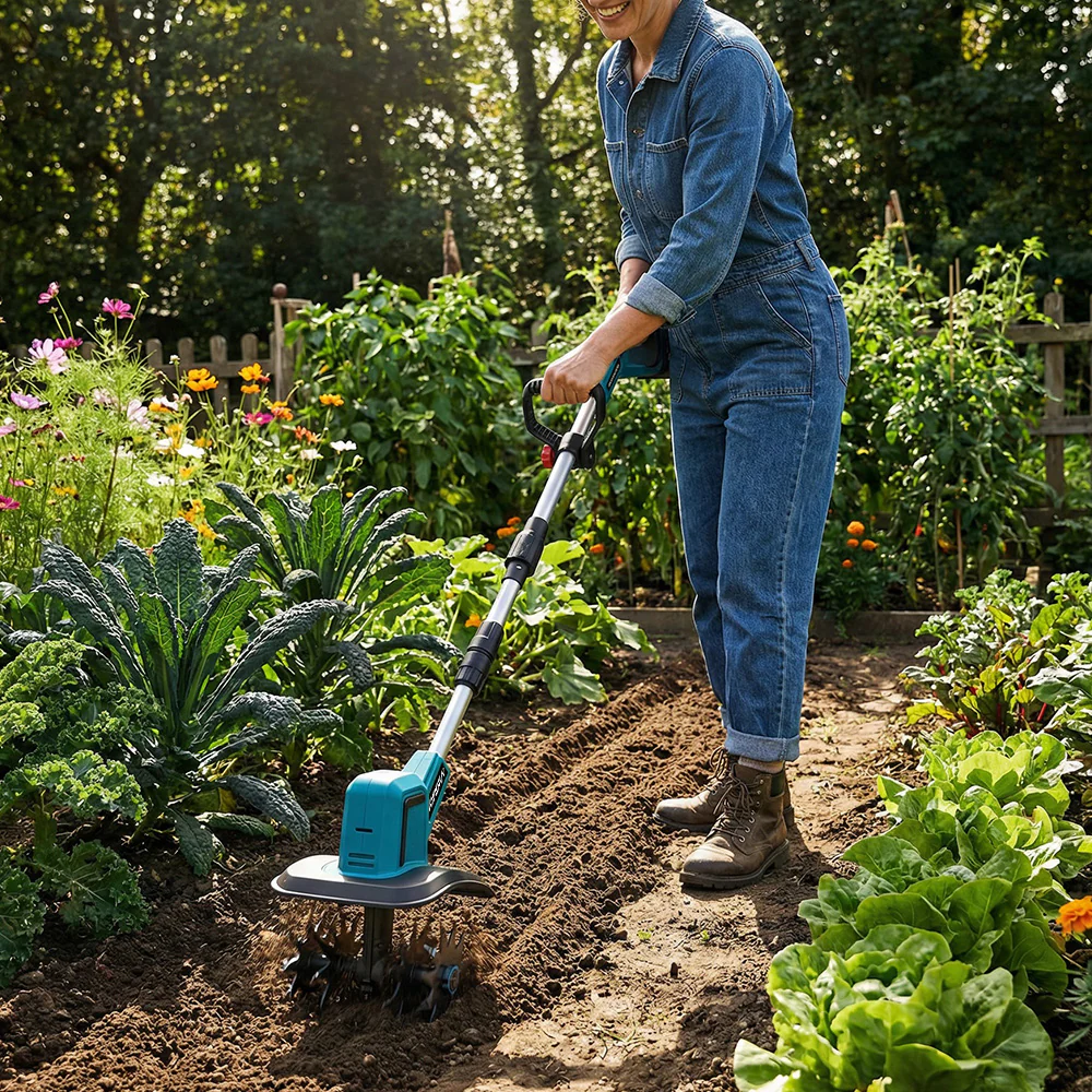 💥Today Only⚡Cordless Brushless Garden Tiller – Fits Makita 18V Batteries