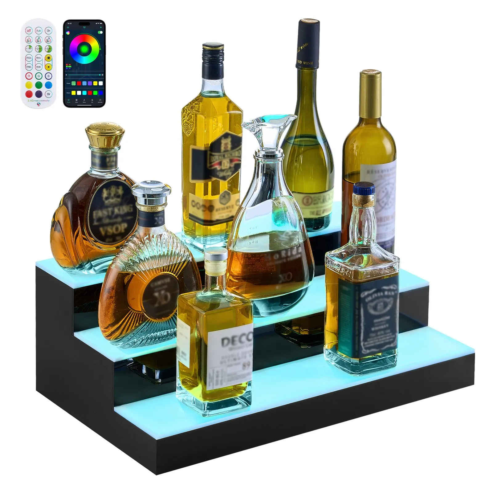 [Spring Clearance] Premium Acrylic LED Liquor Display | Smart App-Controlled Ambient Bar Shelf